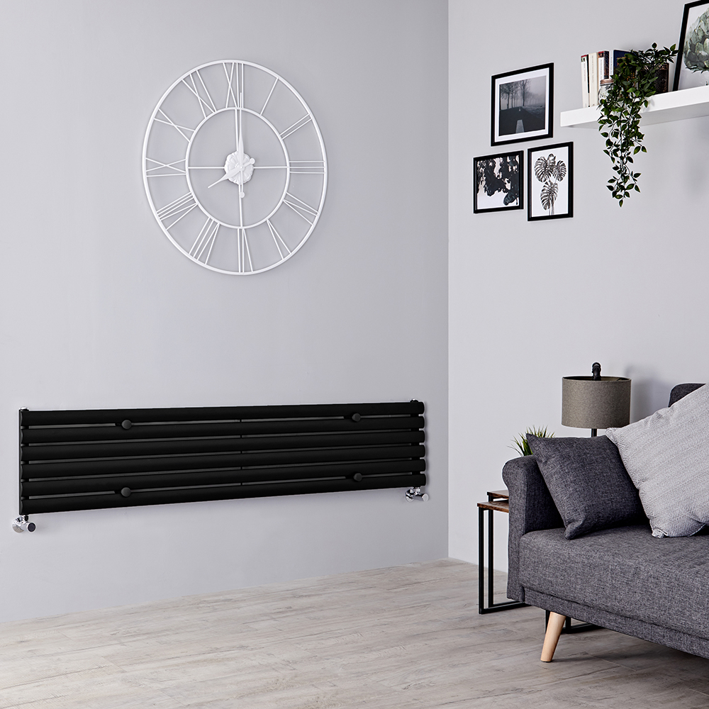 Radiateur Design Horizontal Noir Vitality 35,4cm x 160cm x 5,6cm 815 Watts