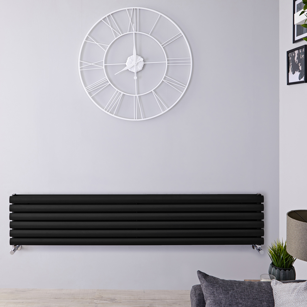 Radiateur Design Horizontal Noir Vitality 35,4cm x 160cm x 7,8cm 1101 Watts