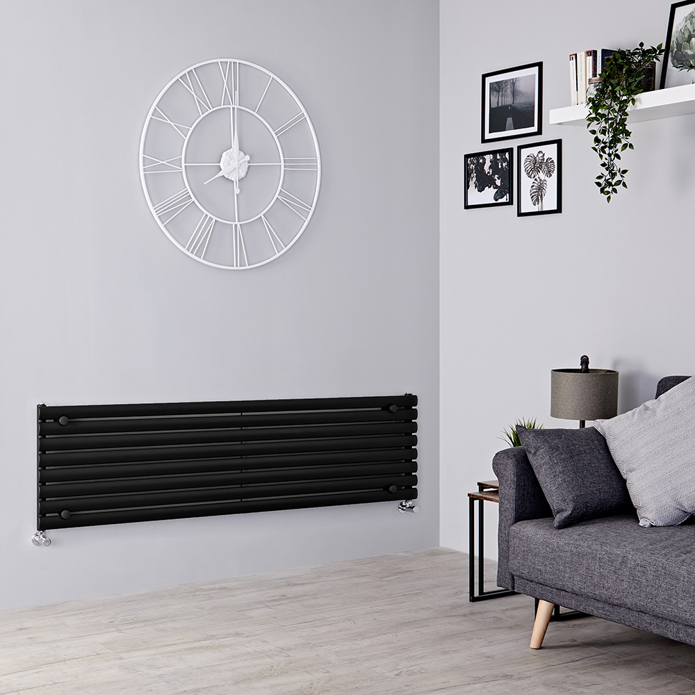Radiateur Design Horizontal Noir Vitality 47,2cm x 160cm x 5,6cm 1065 Watts