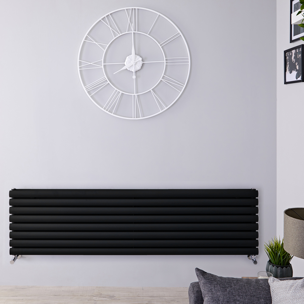 Radiateur design horizontal - Noir - 47,2 cm x 160 cm x 7,8 cm – Panneaux Double - Vitality