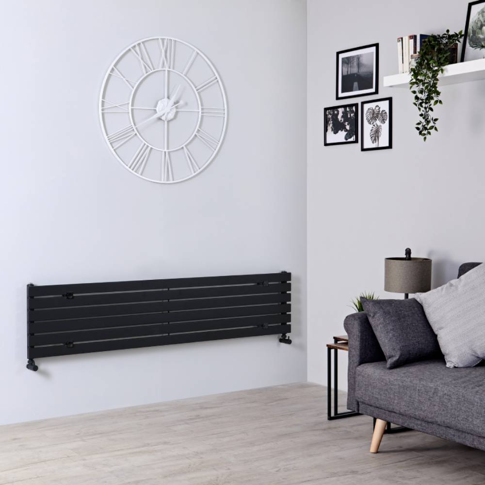 Radiateur Design Horizontal Noir Sloane 35,4cm x 160cm x 5,4cm 773 Watts