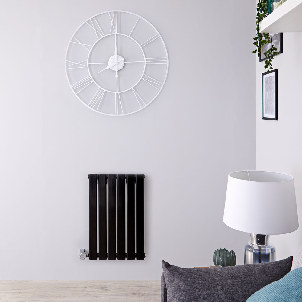 Radiateur design électrique horizontal - Noir - 63,5 cm x 42 cm x 4,6 cm - Delta