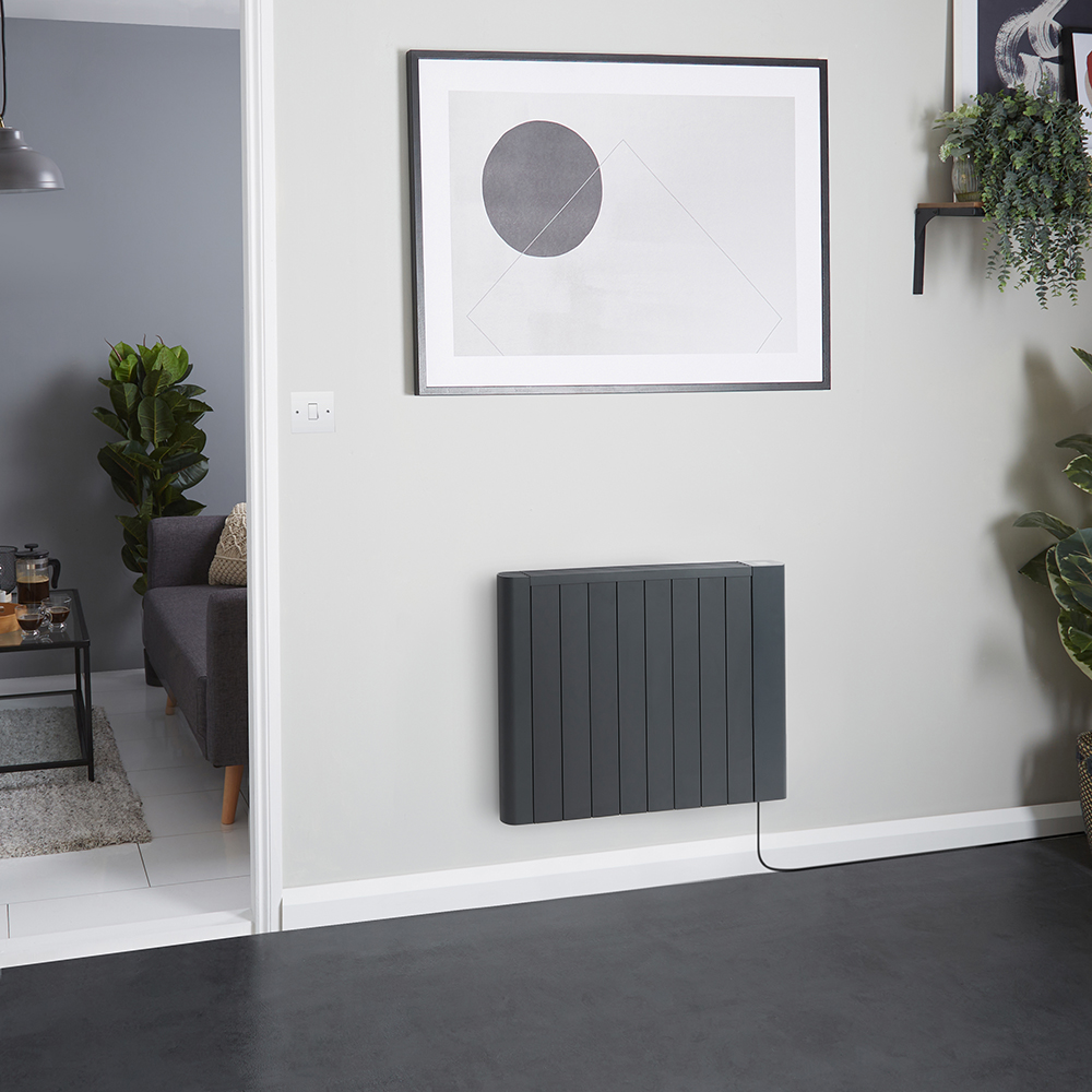 Radiateur électrique intelligent - Énergie sèche - 1500W - Sur prise - Anthracite - Ecoso par Hudson Reed