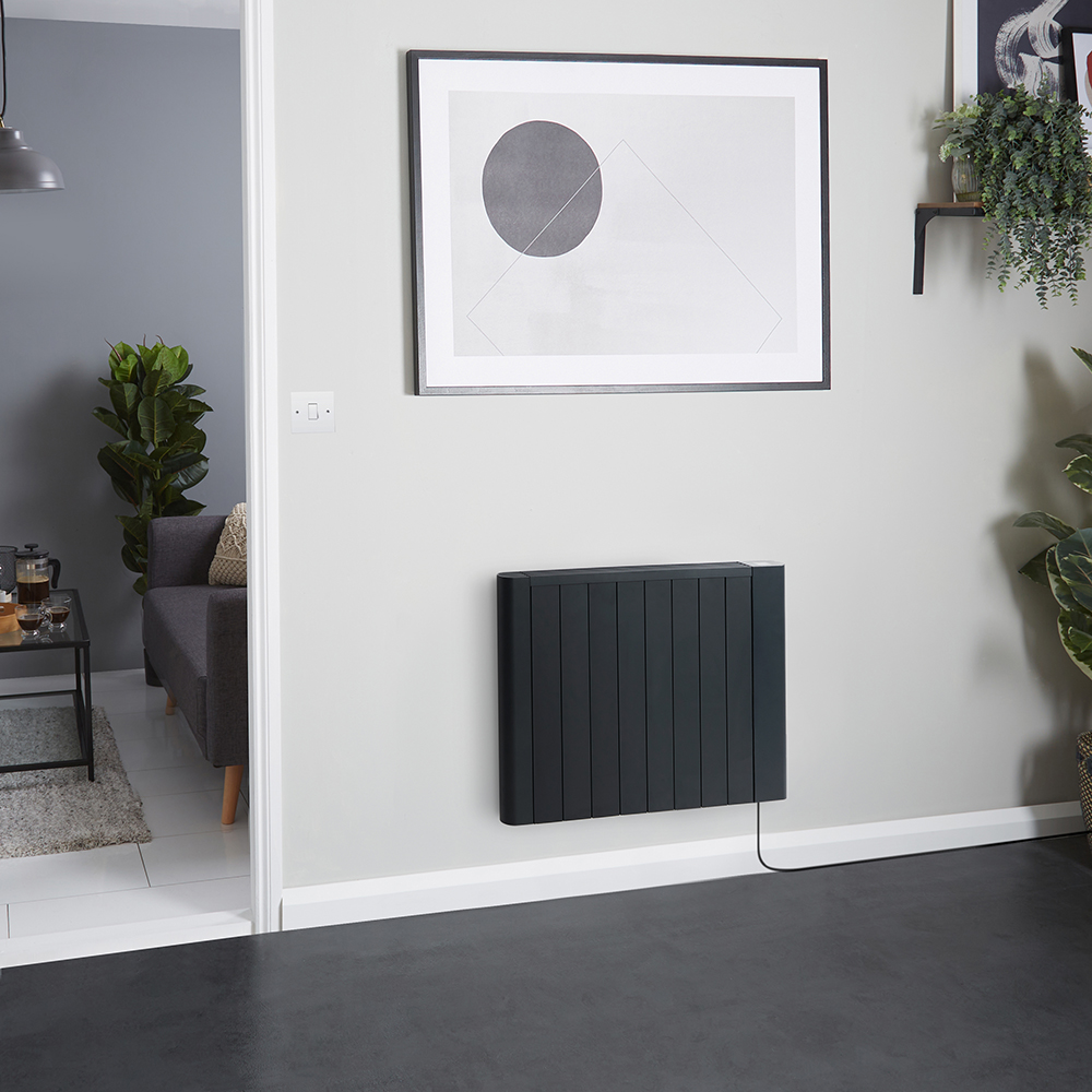 Radiateur électrique intelligent - Énergie sèche - 1500W - Sur prise - Noir - Ecoso par Hudson Reed