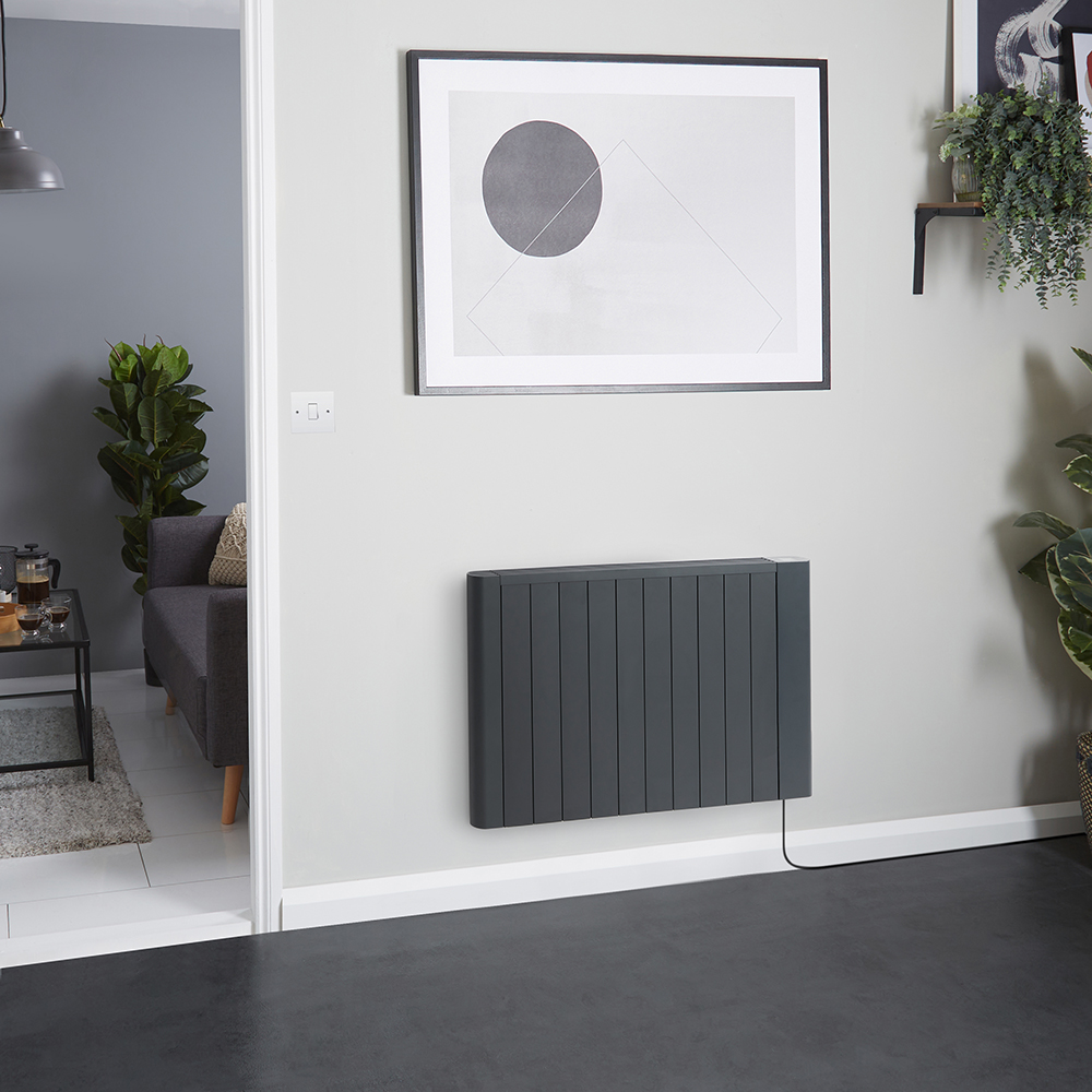 Radiateur électrique énergie sèche - 2000W - Anthracite - Cablé Fil -  Mural - Ecoso par Hudson Reed