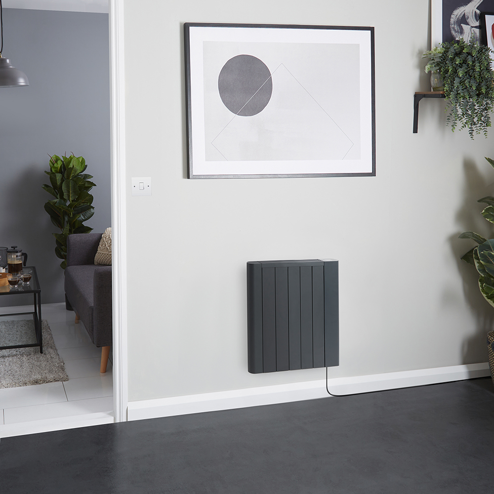 Radiateur électrique intelligent - Énergie sèche - 900W - Sur prise - Anthracite - Ecoso par Hudson Reed