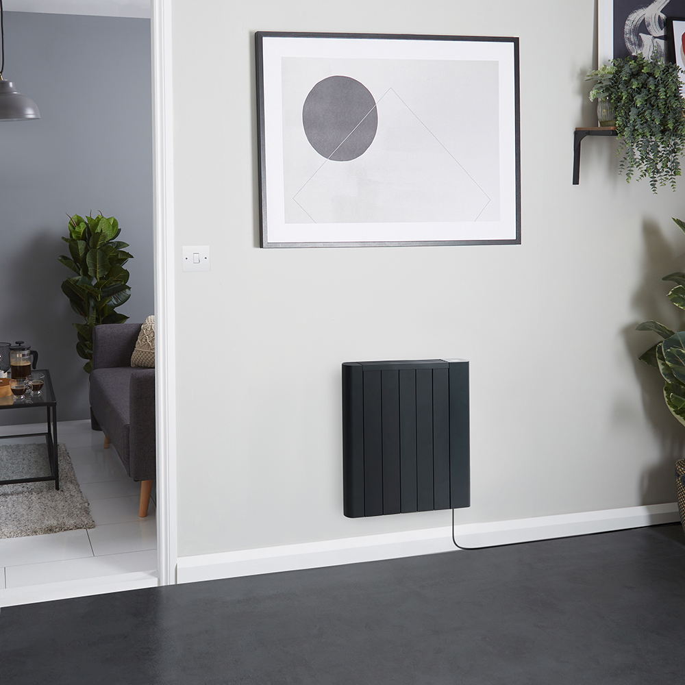 Radiateur électrique intelligent - Énergie sèche - 900W - Sur prise - Noir - Ecoso par Hudson Reed