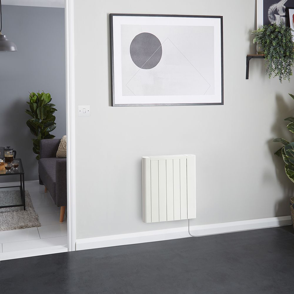 Radiateur électrique énergie sèche - 900W - Blanc - Cablé Fil -  Mural - Ecoso par Hudson Reed