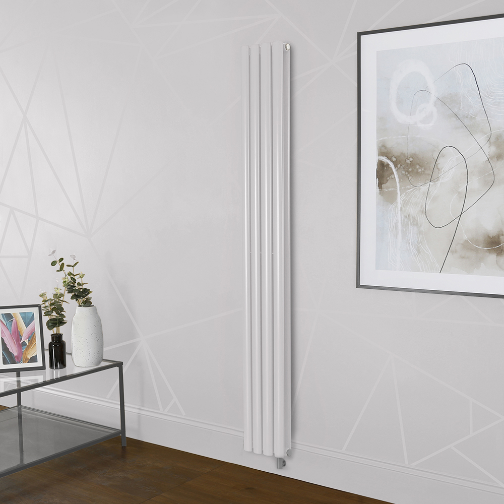 Radiateur électrique design vertical - Rose (Rose Petal Pink) - 1 rang - 160 cm x 23,6 cm - Sans thermostat et sans cache-câble - Vitality