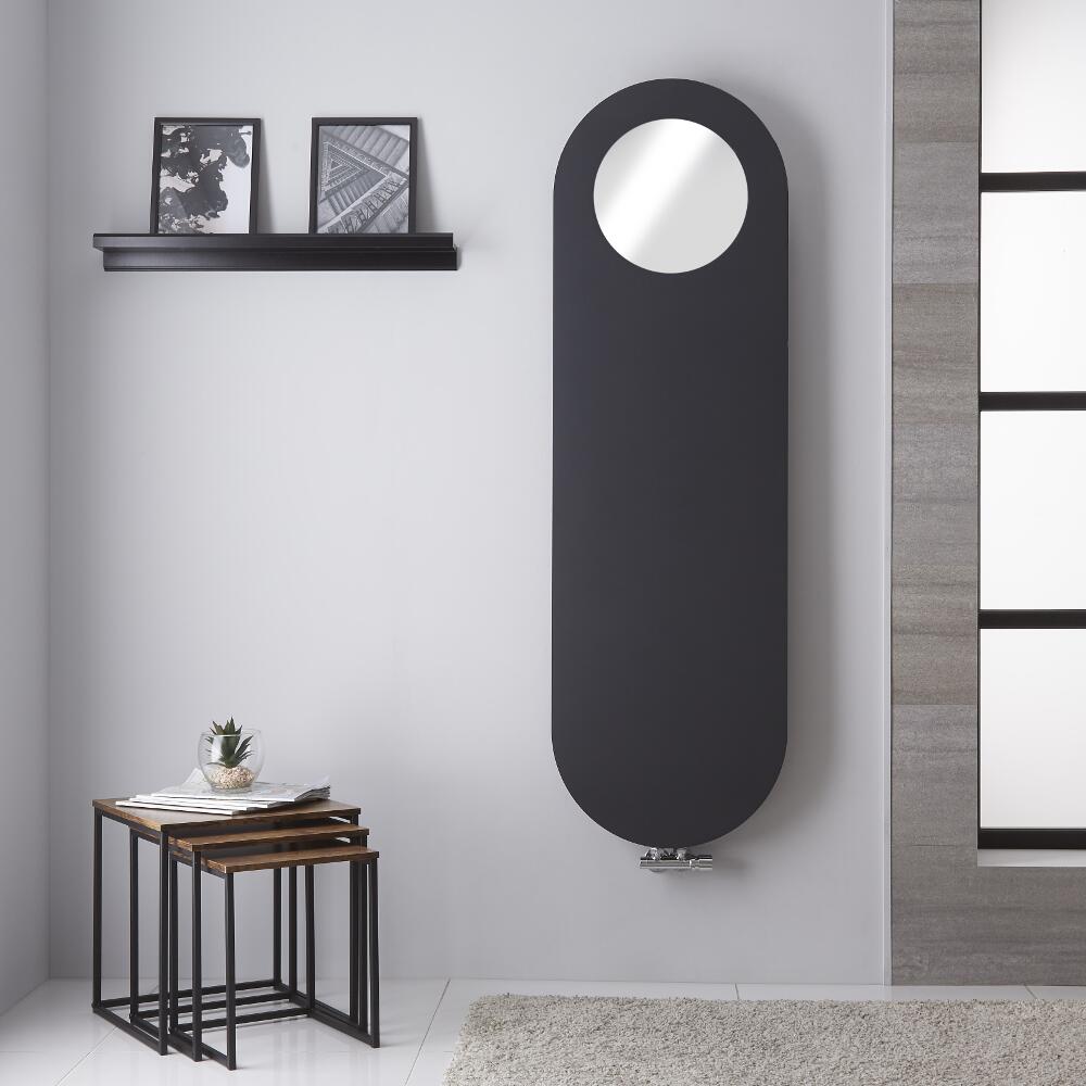 Radiateur design vertical avec miroir – Anthracite – 159,5 cm x 49,5 cm - Atrani