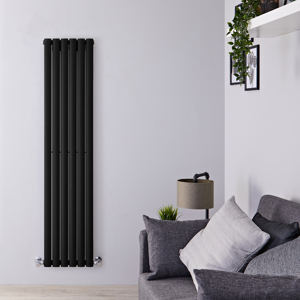 Radiateur Design Vertical Noir Vitality 160cm x 35,4cm x 5,6cm 841 Watts