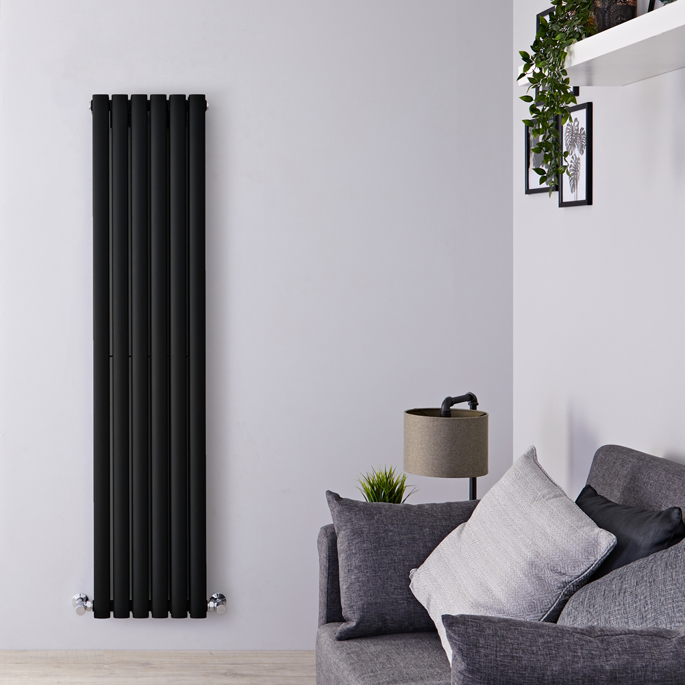Radiateur Design Vertical Noir Vitality 160cm x 35,4cm x 7.8cm 1228 Watts