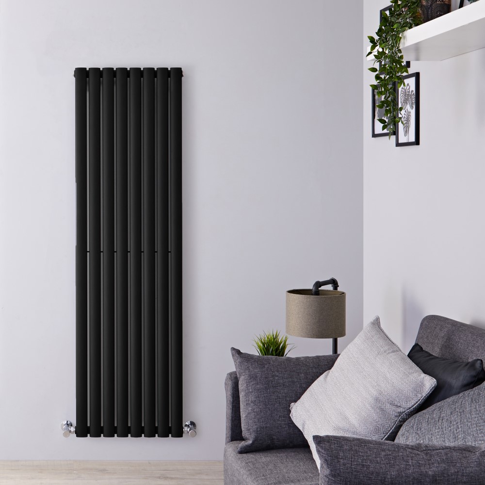 Radiateur Design Vertical Noir Vitality 160cm x 47,2cm x 5,6cm 1122 Watts