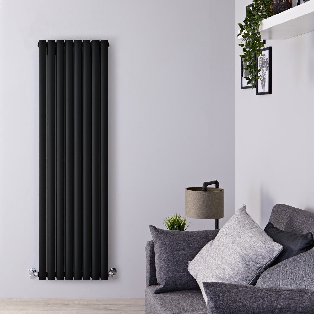 Radiateur design vertical – Noir – 160 cm x 47,2 cm – Double rangs - Vitality