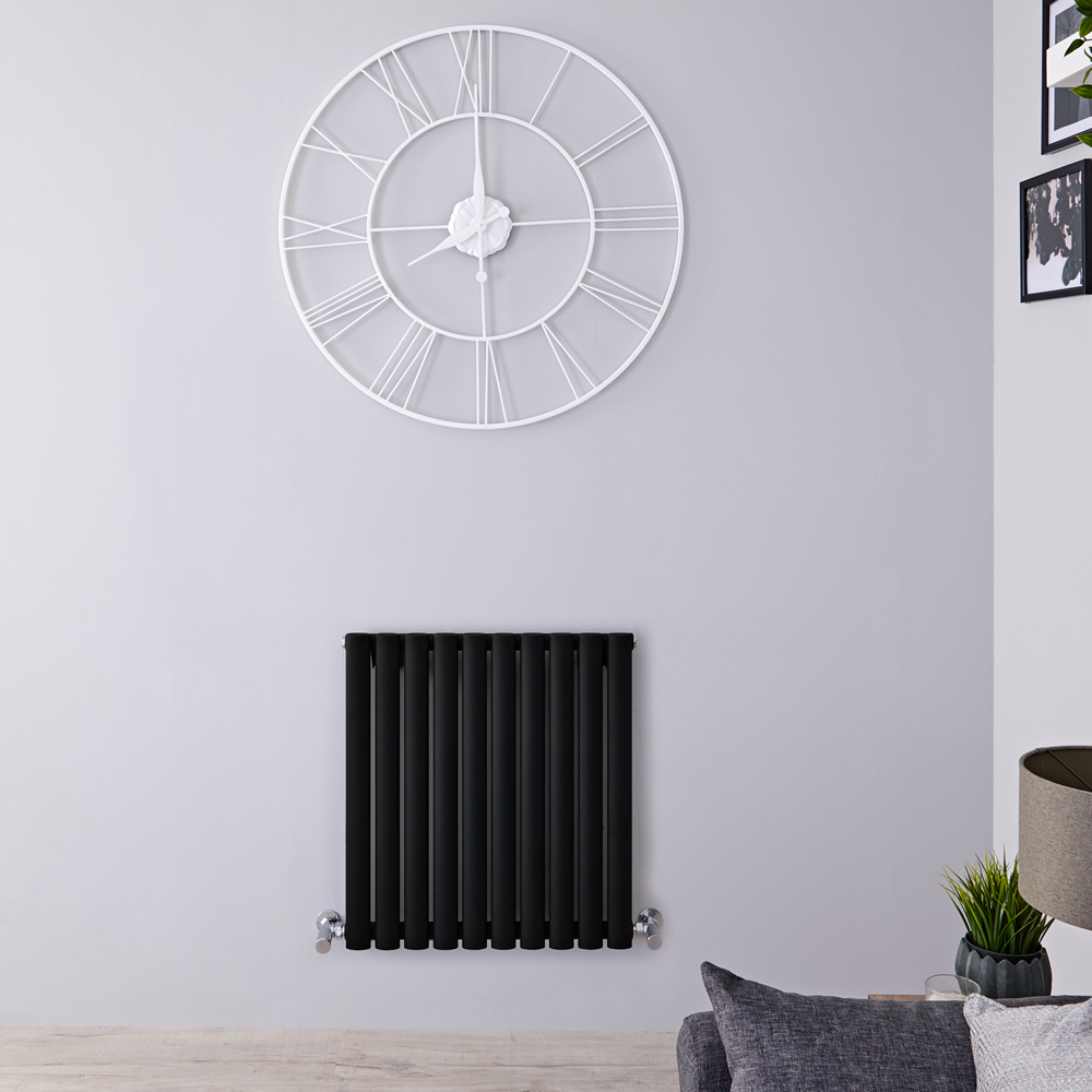 Radiateur Design Horizontal Noir Vitality 63,5cm x 59cm x 5,5cm 597 Watts