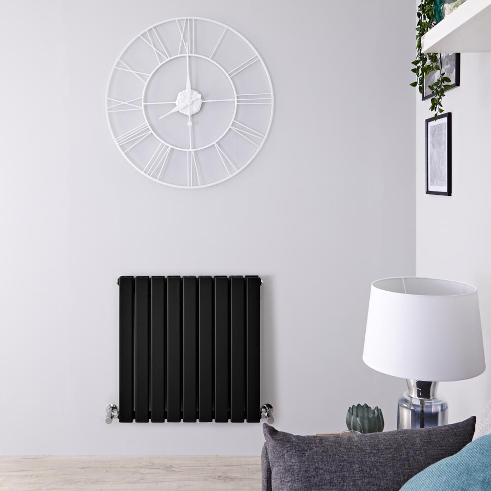 Radiateur Design Horizontal Noir Delta 63,5cm x 63cm x 5,8cm 860 Watts