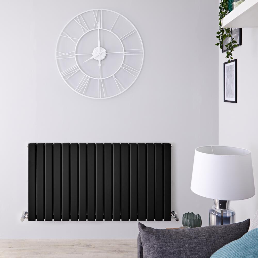 Radiateur Design Horizontal Noir Delta 63,5cm x 119cm x 5,8cm 1624 Watts