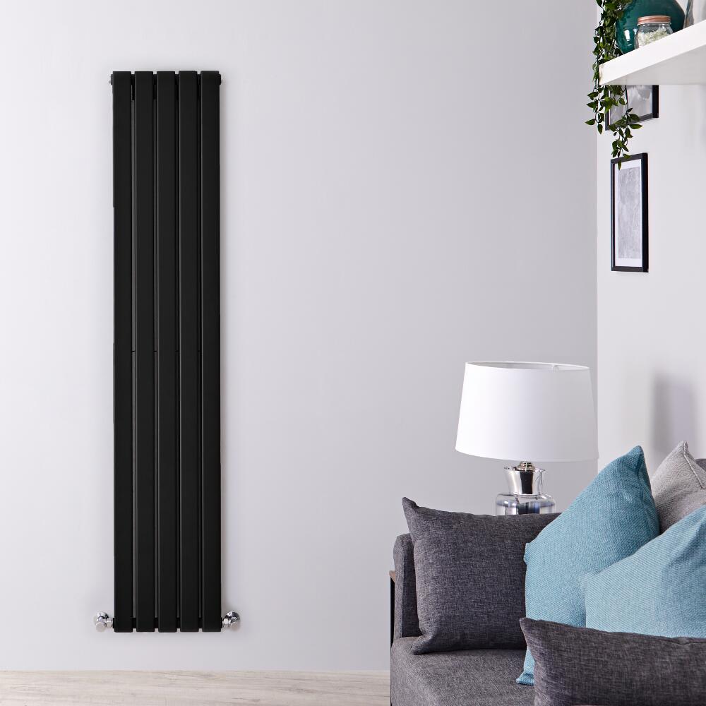 Radiateur Design Vertical Noir Delta 160cm x 35cm x 6cm 1102 Watts