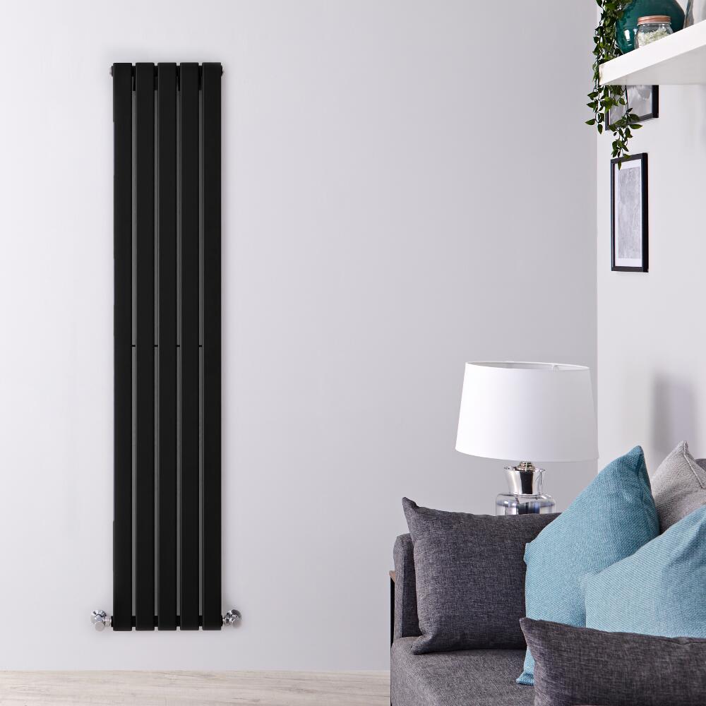 Radiateur Design Vertical Noir Delta 160cm x 35cm x 4,7cm 733 Watts
