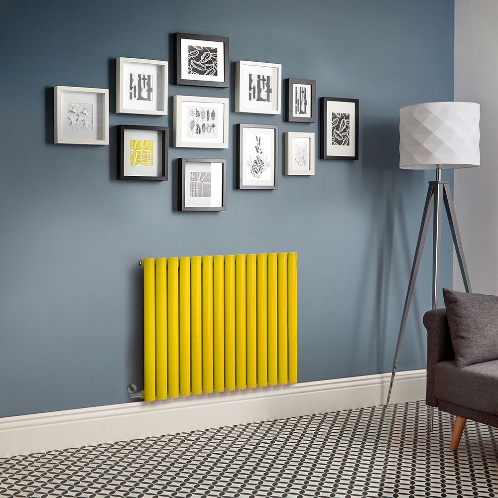 Radiateur électrique design horizontal - Jaune (Dandelion Yellow) - Panneau simple - 63,5 cm x 41,3 cm - Sans thermostat et sans cache-câble - Vitality