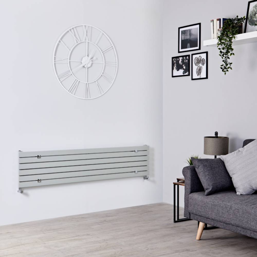 Radiateur Design Horizontal Argent Sloane 35,4cm x 160cm x 5,4cm 773 Watts