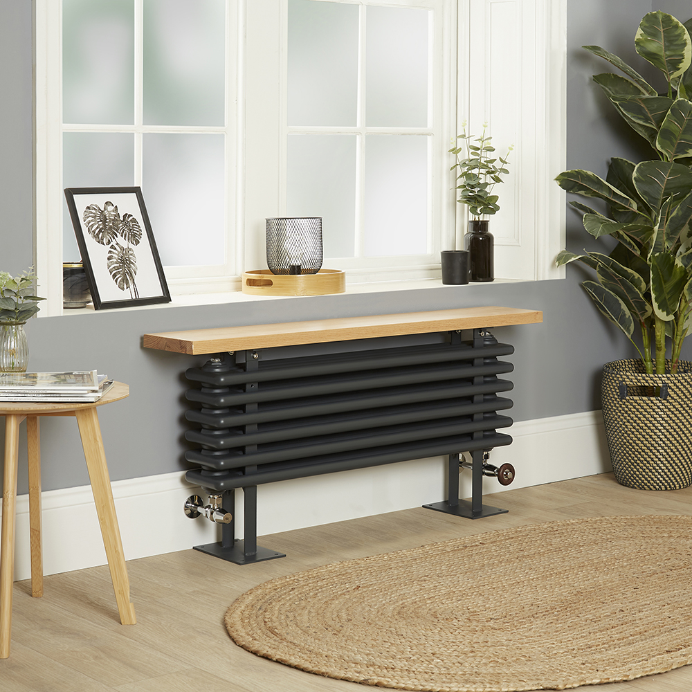 Radiateur horizontal style fonte avec banc – Anthracite – Choix de largeurs – Windsor