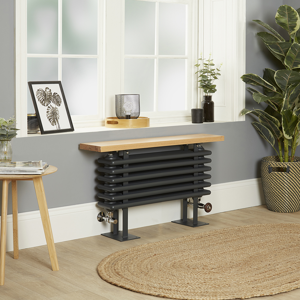 Radiateur horizontal style fonte avec banc – Anthracite – 48 cm x 85 cm - Windsor