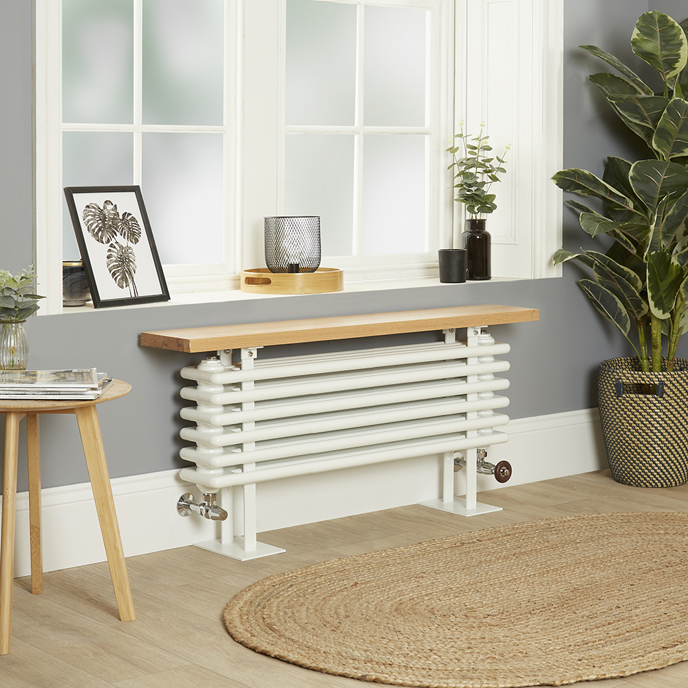 Radiateur horizontal style fonte avec banc – Blanc – 48 cm x 100 cm - Windsor
