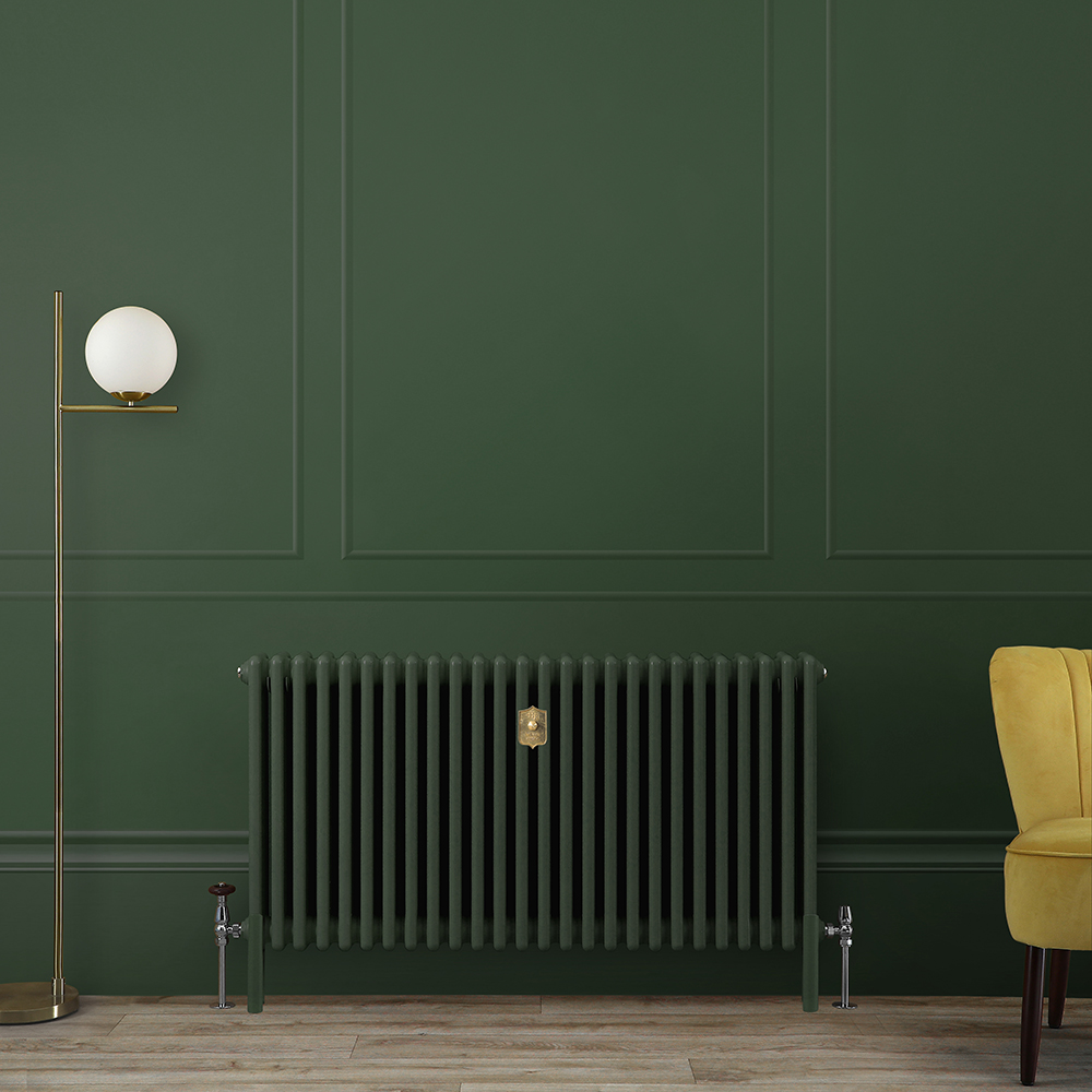 Radiateur style fonte horizontal - Triple rangs - Vert (Evergreen) - Choix de tailles - Windsor