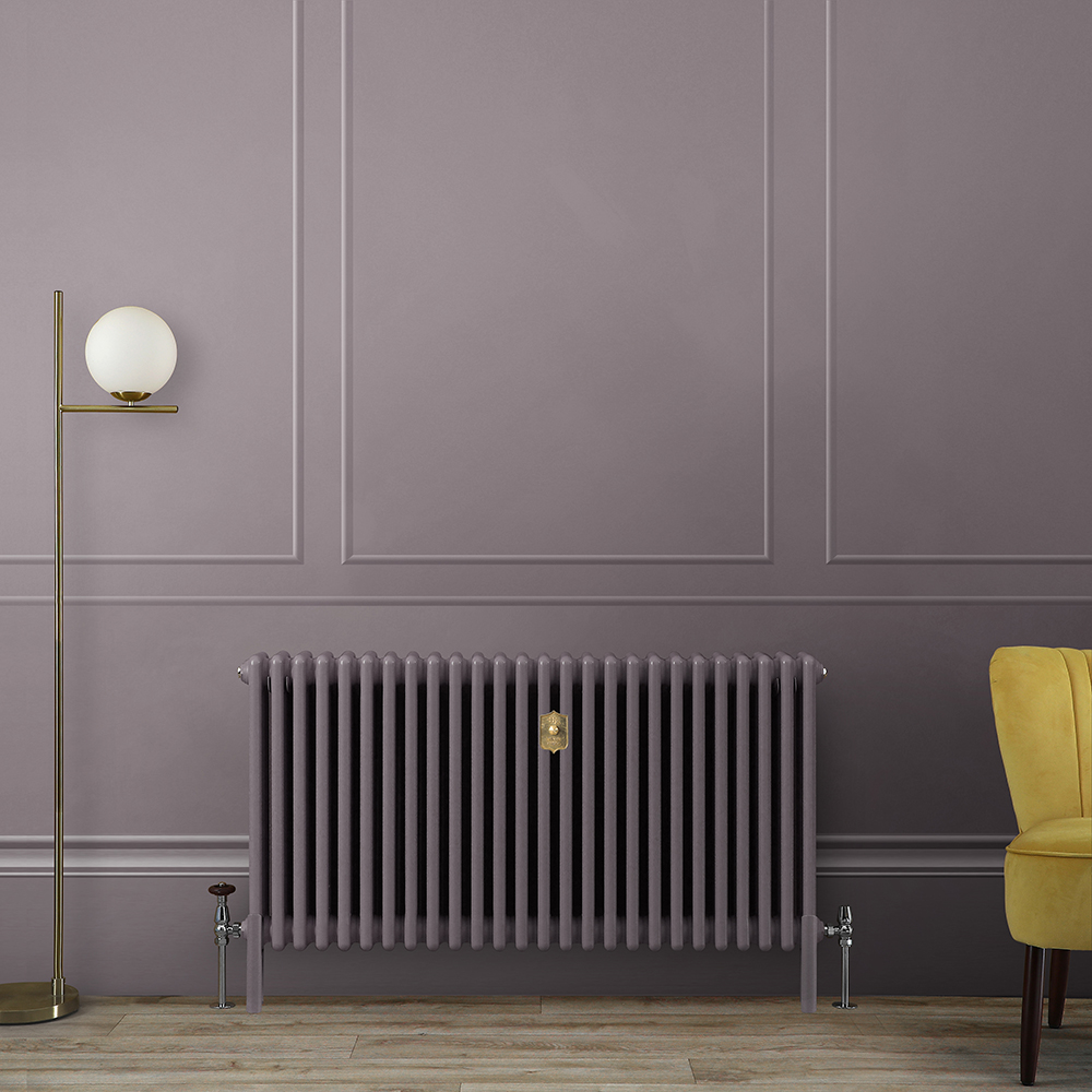 Radiateur style fonte horizontal - Triple rangs - Violet (Dahlia Purple) - Choix de tailles - Windso