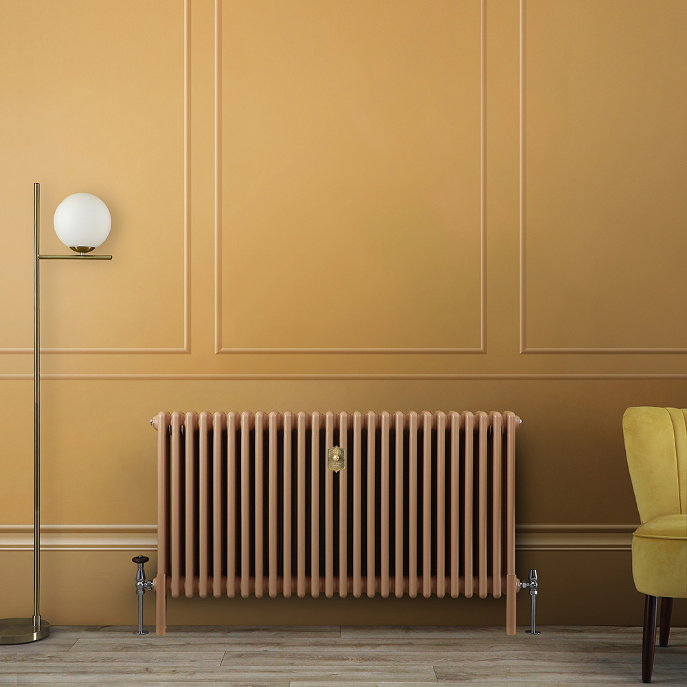 Radiateur style fonte horizontal - Triple rangs - Jaune (Autumn Yellow) - Choix de tailles - Windsor