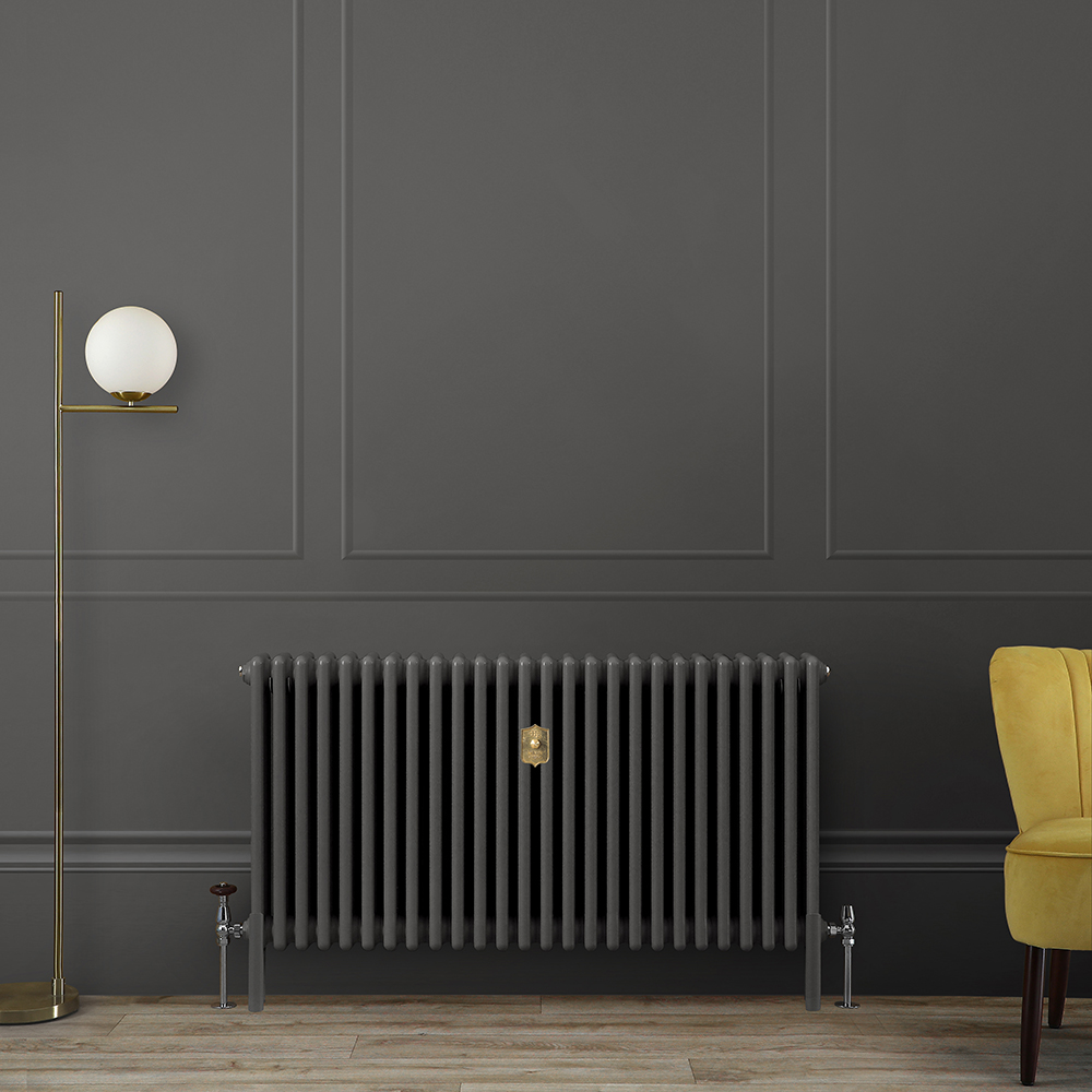 Radiateur style fonte horizontal - Triple rangs - Gris (Carbon Grey) - Choix de tailles - Windsor