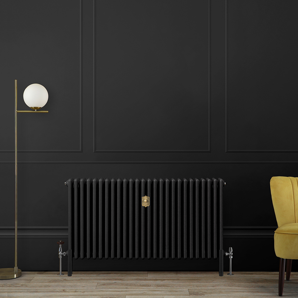 Radiateur style fonte horizontal - Triple rangs - Noir (Midnight Black) - Choix de tailles - Windsor