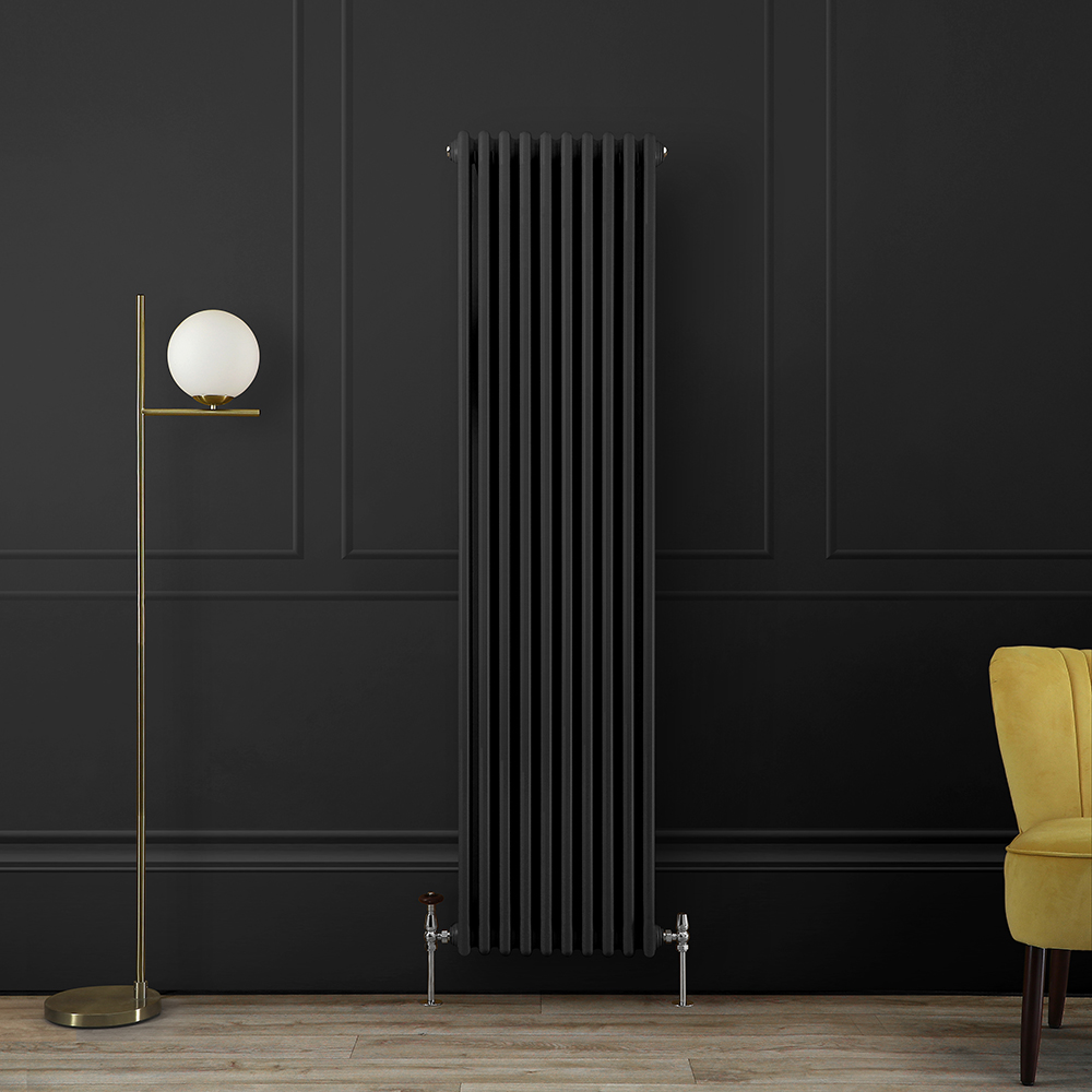 Radiateur style fonte vertical - Triple rangs - Noir (Midnight Black) - Choix de tailles - Windsor