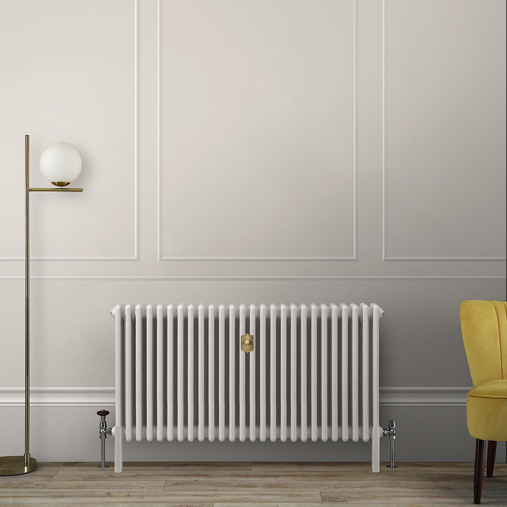 Radiateur style fonte horizontal - Triple rangs - Blanc (Pearl White) - Choix de tailles - Windsor