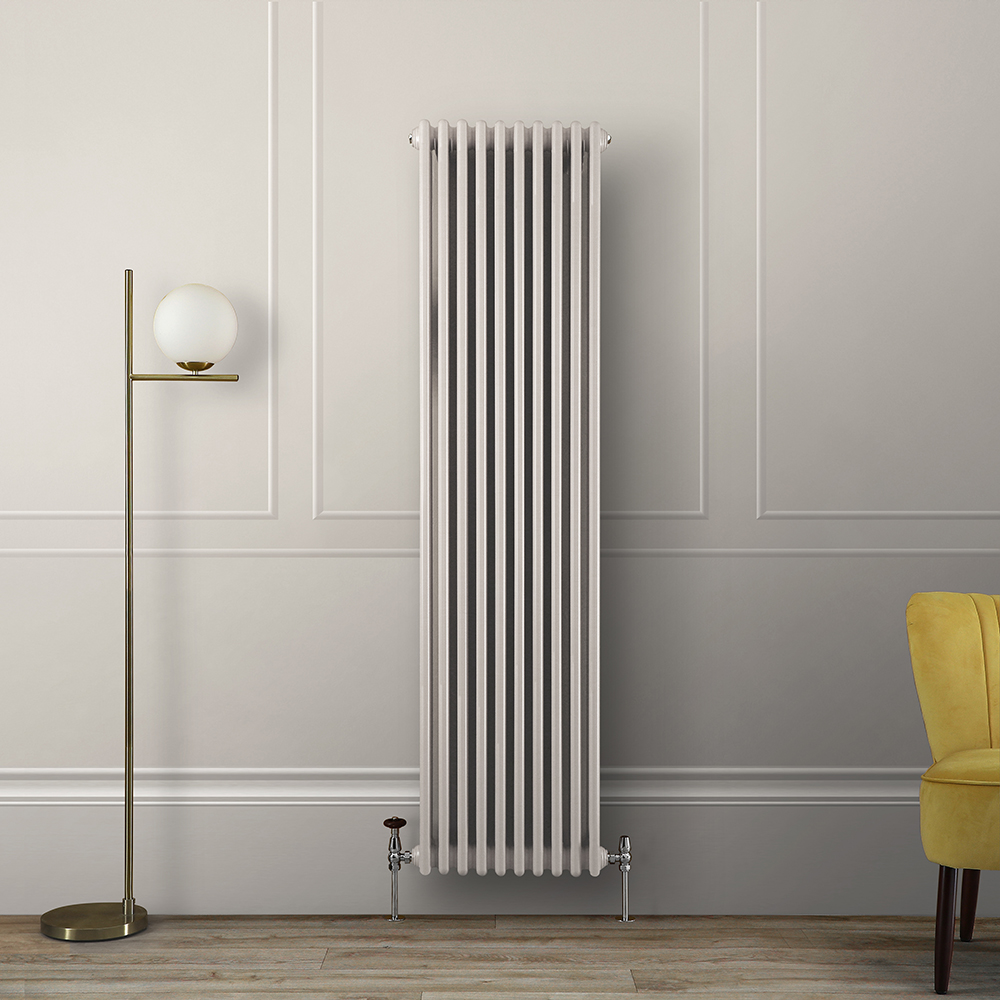 Radiateur style fonte vertical - Triple rangs - Blanc (Pearl White) - Choix de tailles - Windsor