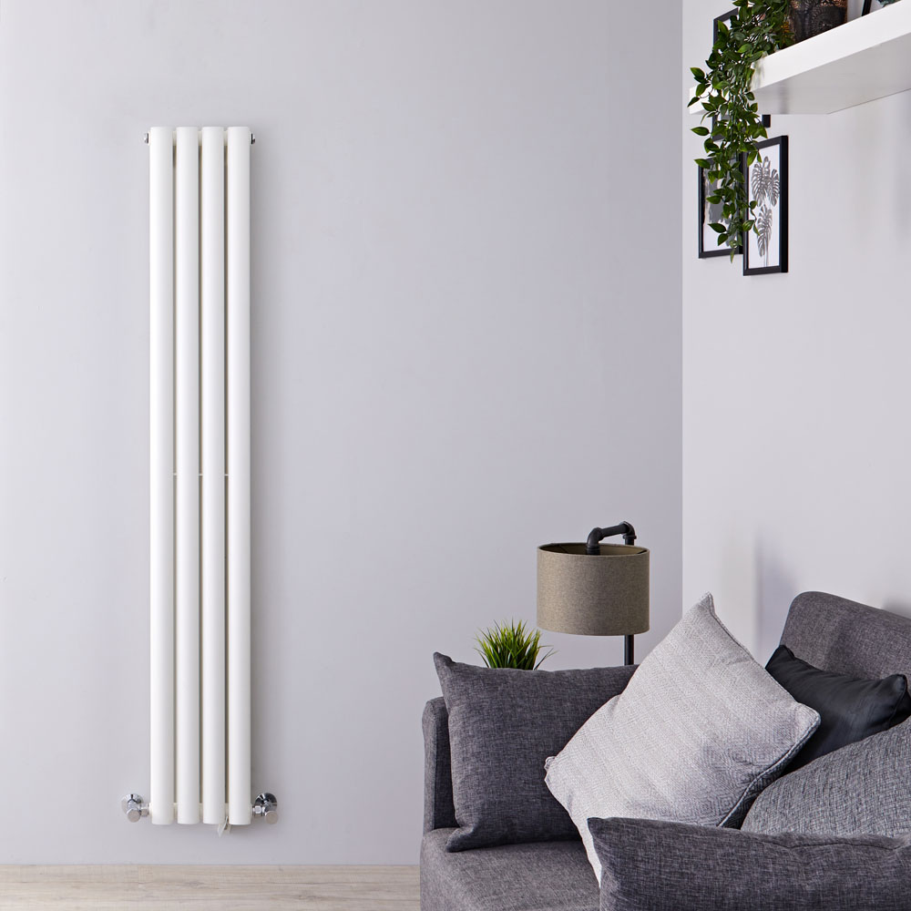 Radiateur design vertical – Blanc – 160 cm x 23,6 cm – Double rangs - Vitality