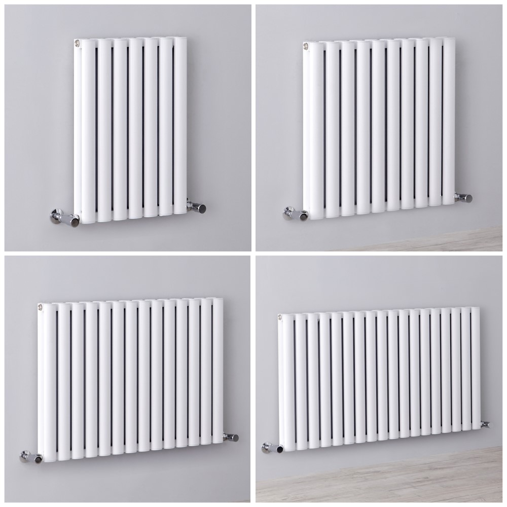 Radiateur design horizontal aluminium – 60 cm – Blanc – Choix de largeurs - Vitality Air