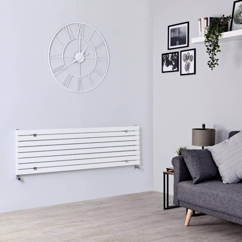 Radiateur Design Horizontal Blanc Sloane 47,2cm x 160cm x 5,4cm 1043 Watts