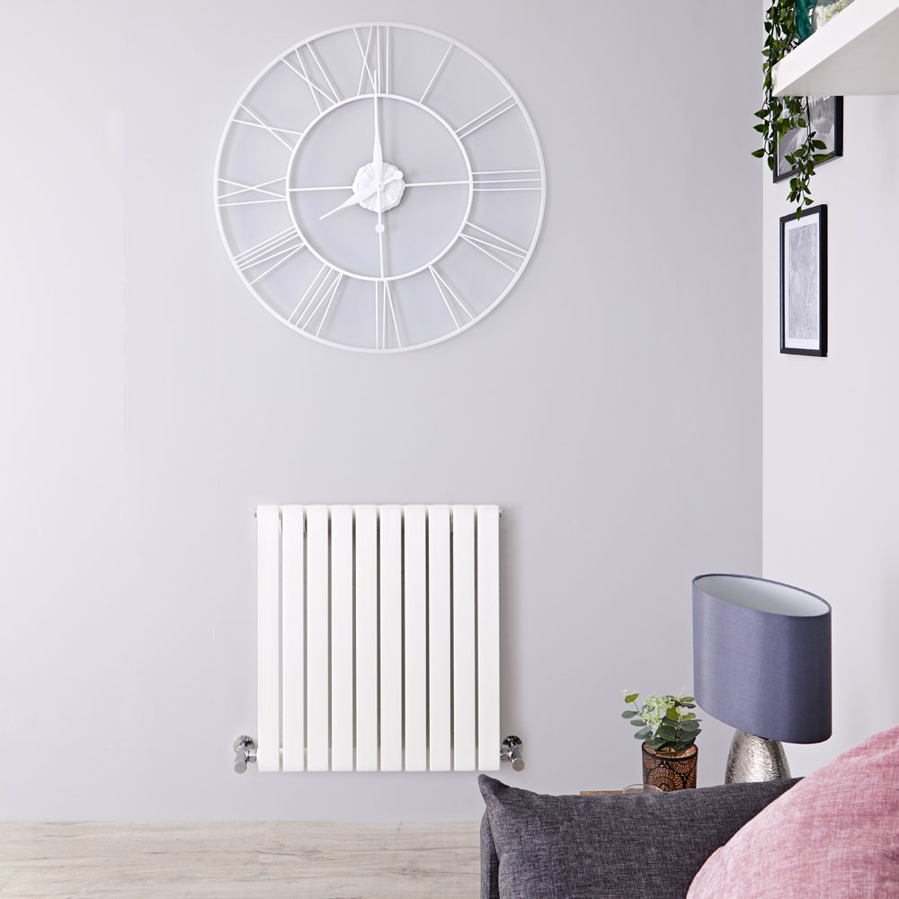 Radiateur Design Horizontal Blanc Sloane 63,5cm x 59cm x 5,4cm 601 Watts