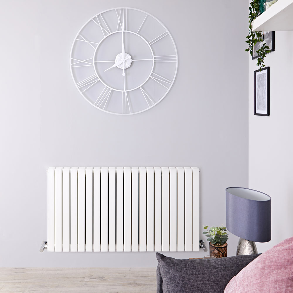 Radiateur Design Horizontal Blanc Sloane 63,5cm x 118cm x 7,1cm 1867 Watts