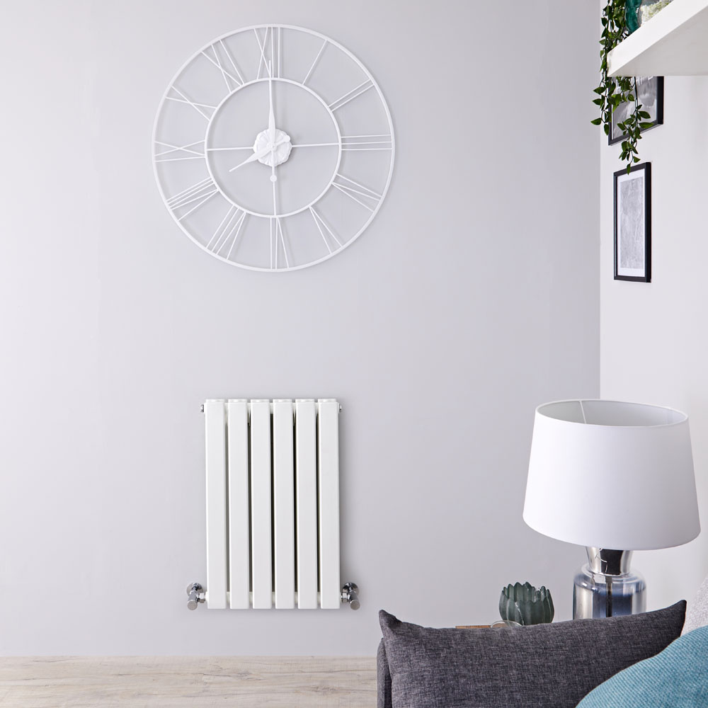 Radiateur design horizontal – Blanc – 63,5 cm x 42 cm – Double rangs – Delta