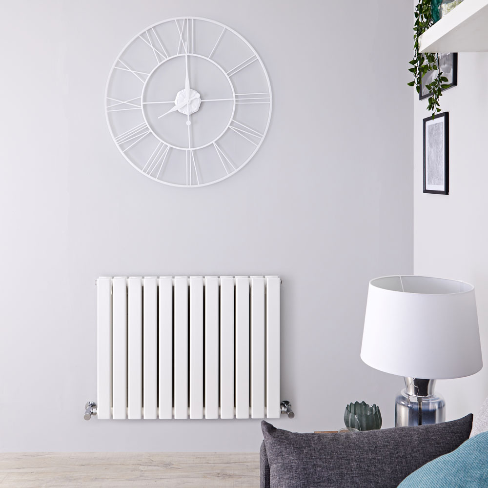 Radiateur design horizontal – Blanc – 63,5 cm x 84 cm – Double rangs – Delta