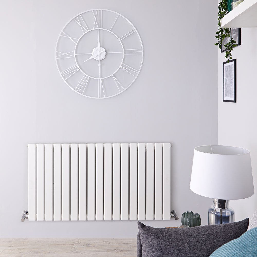 Radiateur Design Horizontal Blanc Delta 63,5cm x 119cm x 4,6cm 1064 Watts