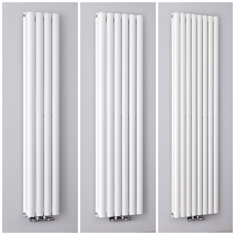 Radiateur design vertical – Raccordement central – Blanc – Choix de tailles – Vitality Caldae