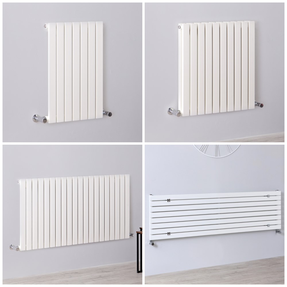 Radiateur design horizontal – Colonnes Plates – Blanc – Tailles multiples – Sloane