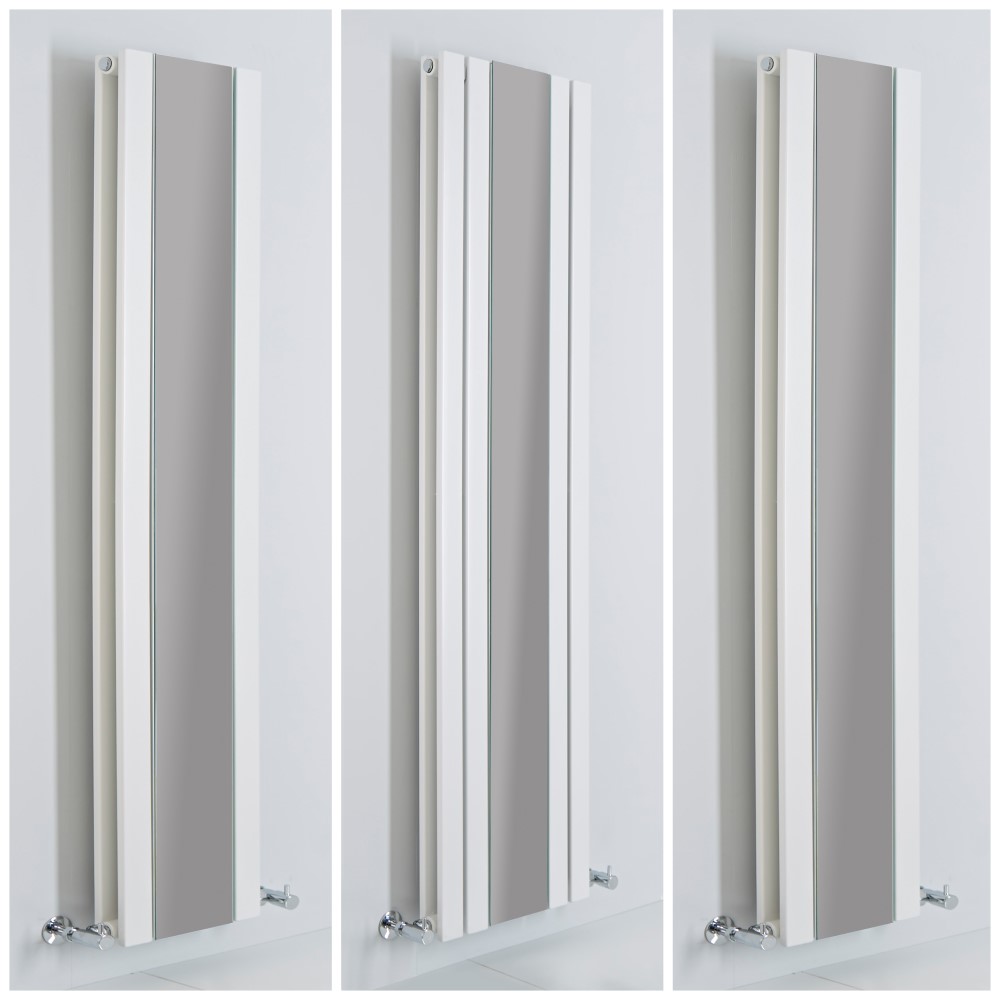 Radiateur design vertical – Avec miroir – Blanc – Tailles multiples – Sloane