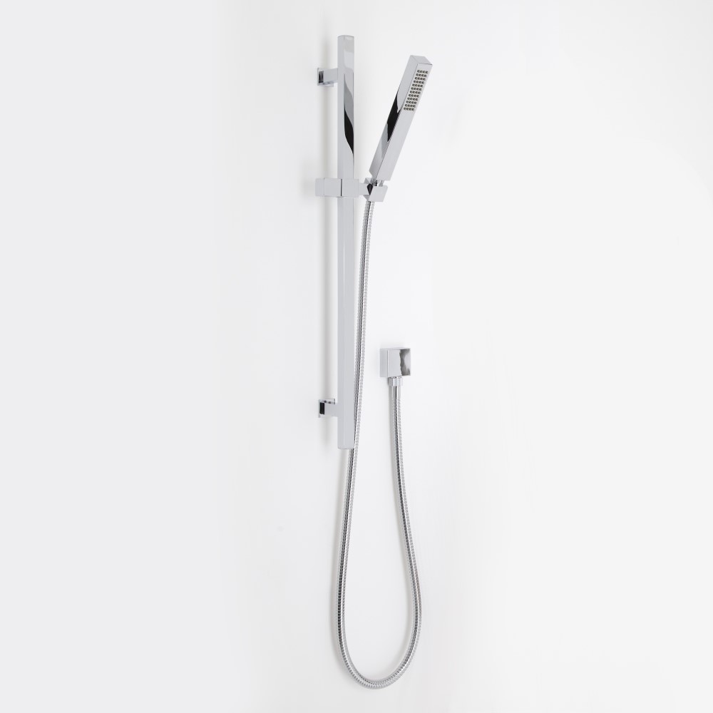 Kit douchette sur rampe avec flexible – Carré – Chromé - Kubix
