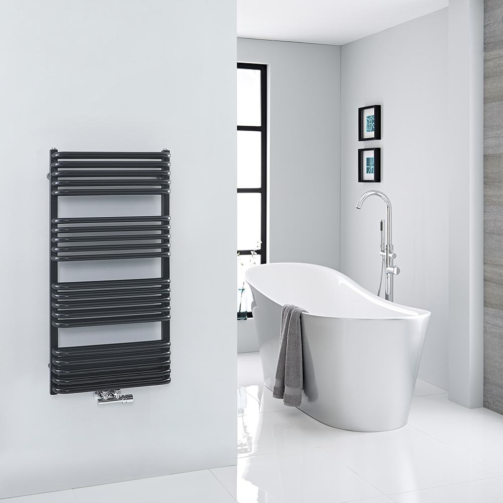 Sèche-serviettes – Raccordement central – Noir – 100 cm x 50 cm - Arch