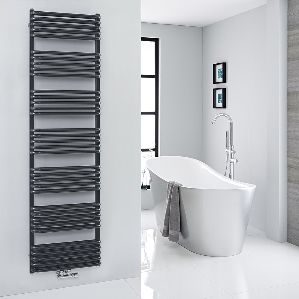 Sèche-serviettes – Raccordement central – Noir – 180 cm x 50 cm - Arch